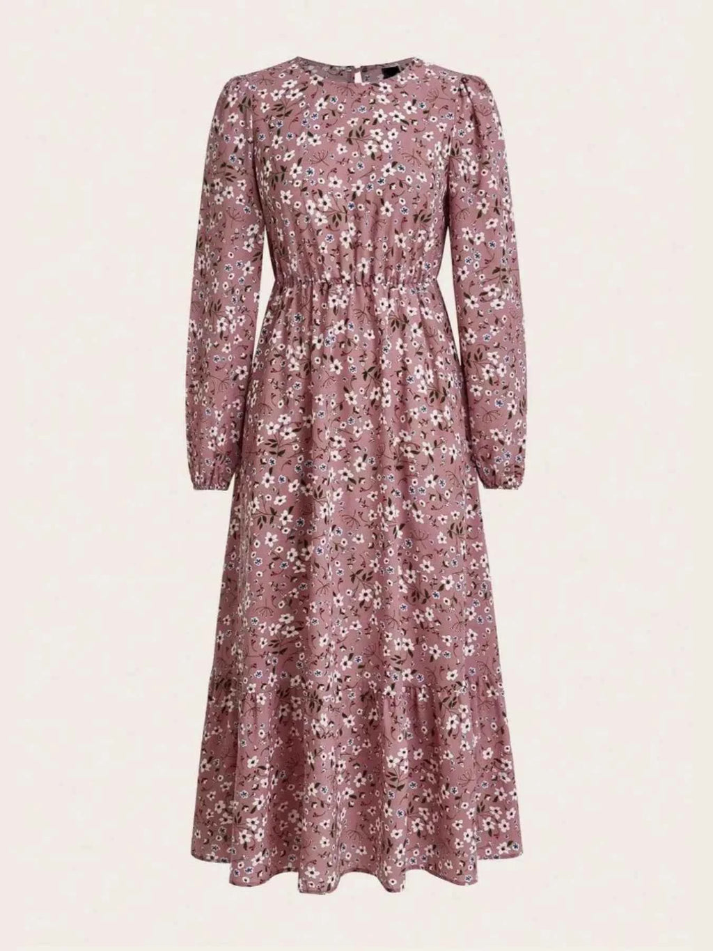 Floral Print Balloon Sleeve Maxi Dress 3539919b8c28471a845ad6a103814d72-Max-Origin
