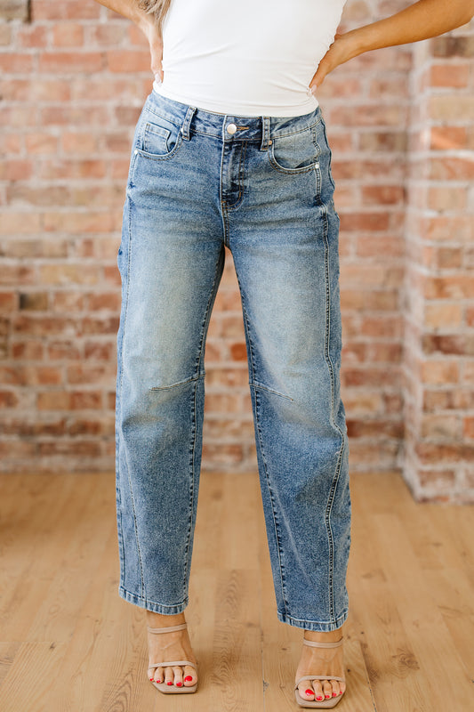 Dusk Blue Vintage Washed Seam Detail Shift Jeans 354e4ae6125e8956