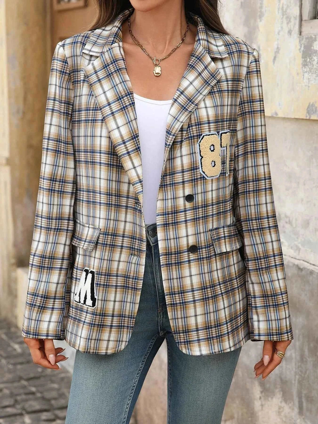 Number 87 Plaid Long Sleeve Blazer 35534f273aac4d5898916b0047b138e6-Max-Origin