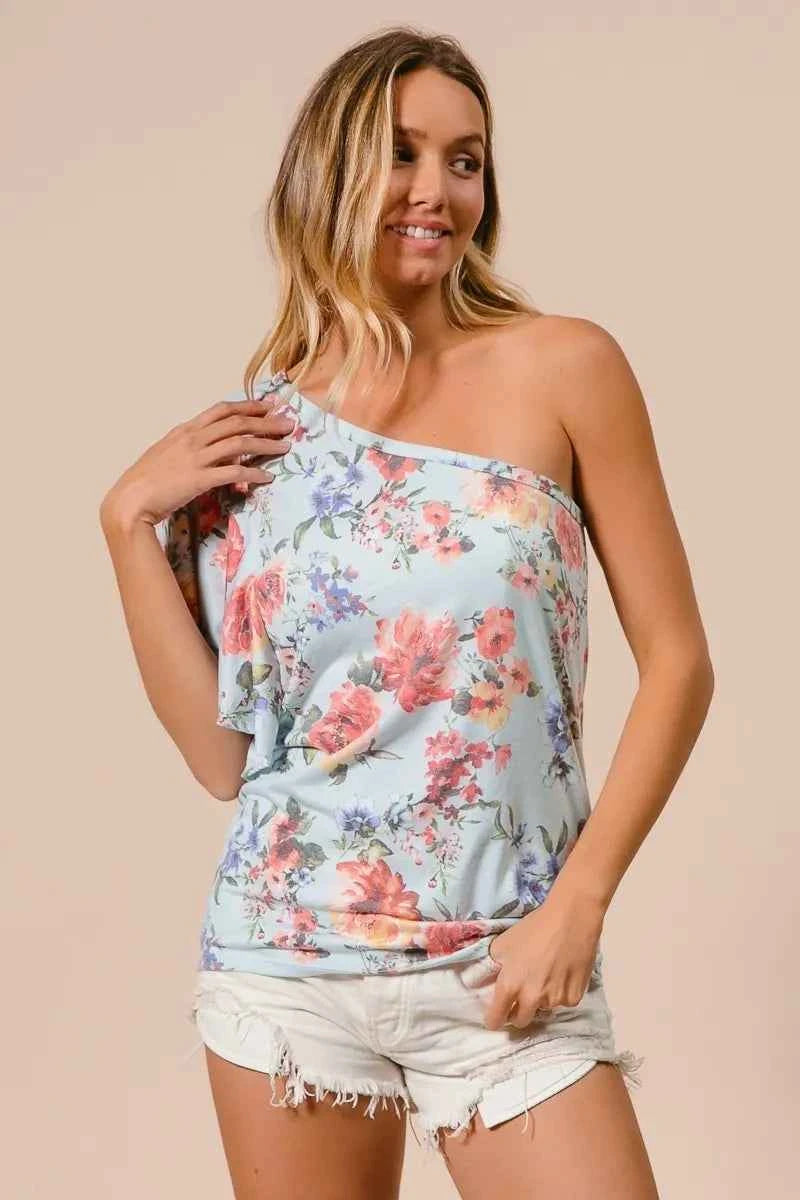 BiBi Floral Printed Jersey Knit Ruffle Sleeve Top 355e351d6d5245d8863e8066c8f3ed15-Max-Origin