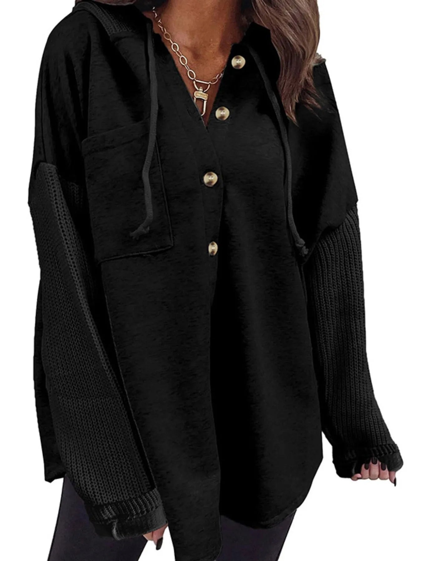 Drawstring Button Front Hoodie 3564474d-aa4f-4042-bd8c-155e883680ee-Max-Origin
