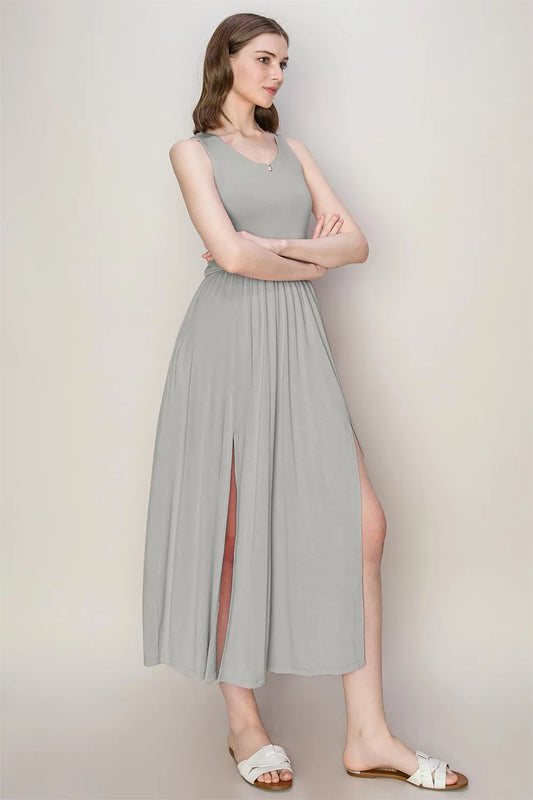 Sleeveless Slit Midi Dress 356d9b02-2a93-4be0-b6d4-82a5764ba776-Max