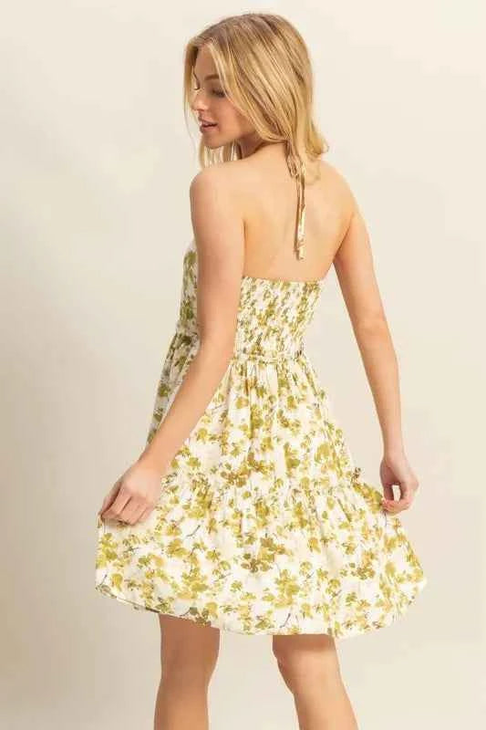 HYFVE Floral Print Halter Neck Tiered Mini Dress 35a8402f-bf31-4470-b3a5-45a2759b23c8-Max-Origin