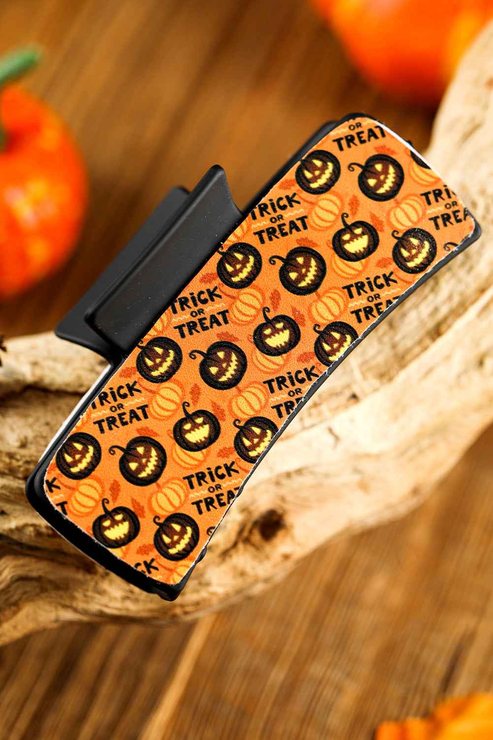 Orange Trick or Treat Halloween Print Hair Clip 35a964b50d6537fc