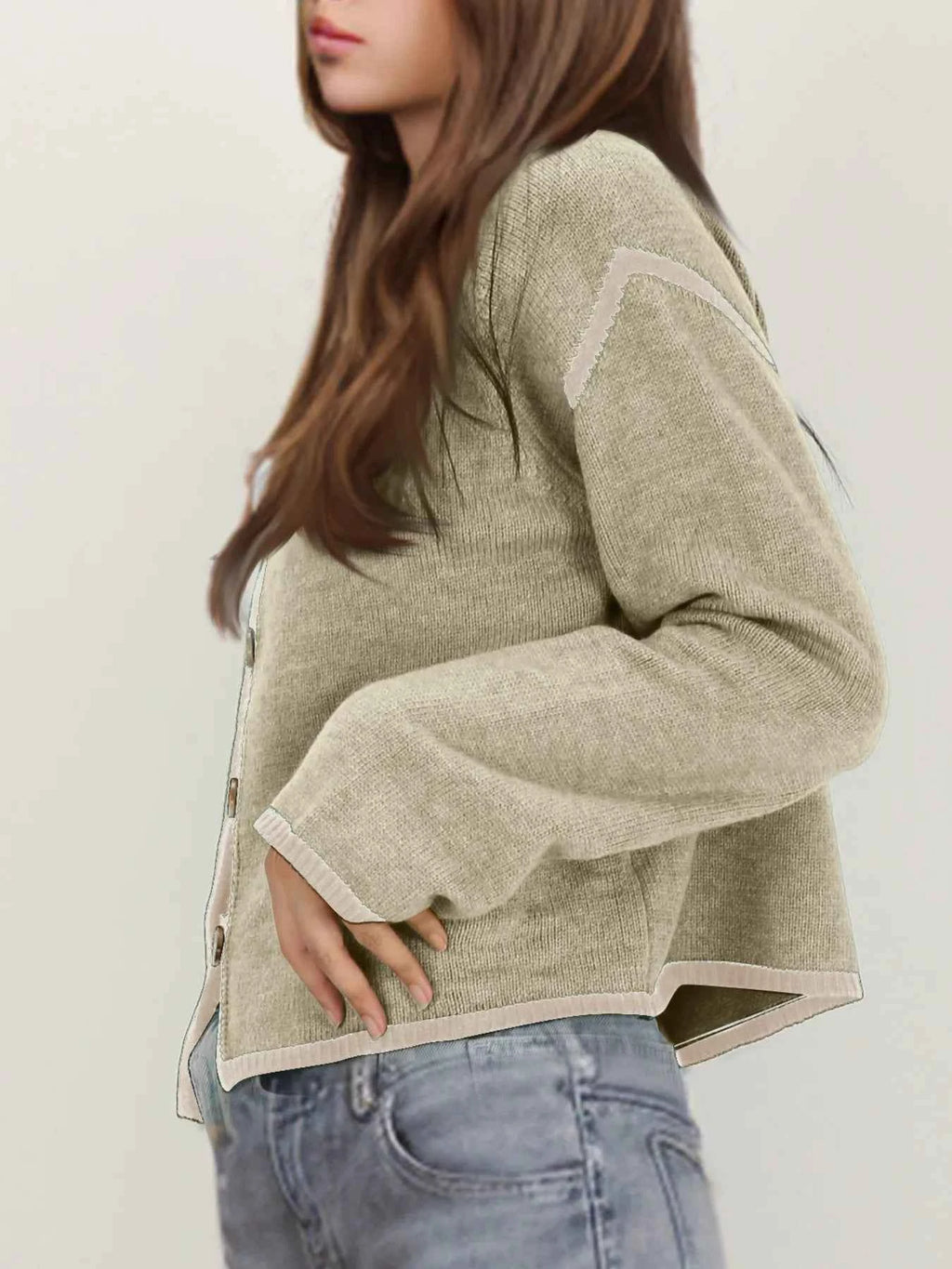 Button-Front Cardigan with Contrast Trim 35b260cbe89d42f28b8b2a773b3645fa-Max-Origin
