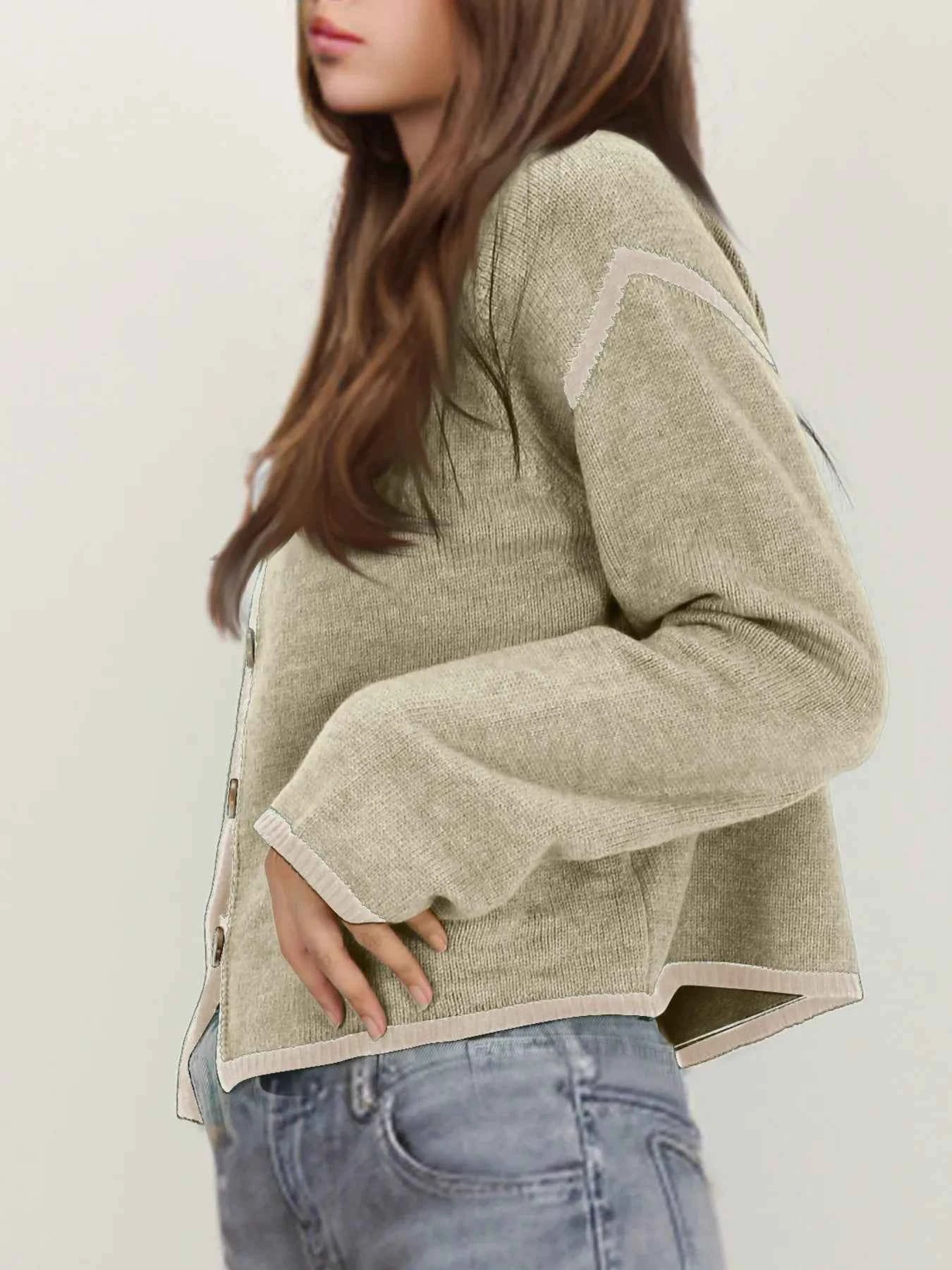 Button-Front Cardigan with Contrast Trim 35b260cbe89d42f28b8b2a773b3645fa-Max-Origin