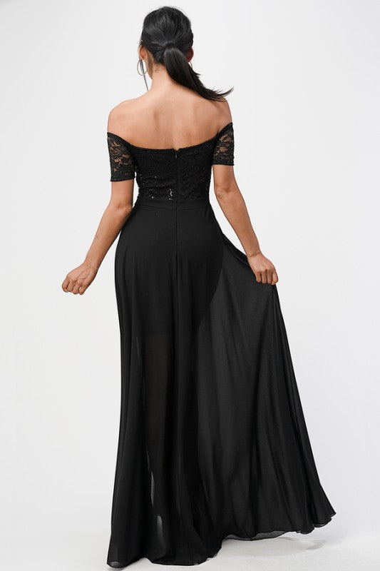 Off Shoulder Lace Evening Dress – High Slit Maxi Party Dress for Women 35b3d6fd-6618-4928-8d89-5aa0ad82d937
