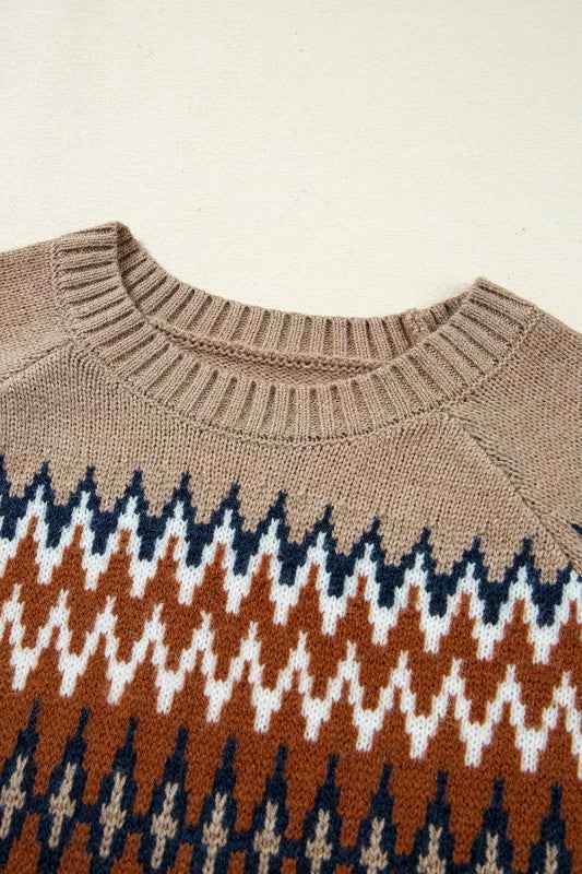Western Aztec Geometric Colorblock Crewneck Sweate 35bb4ab1-153b-4692-a321-ac71d884f326