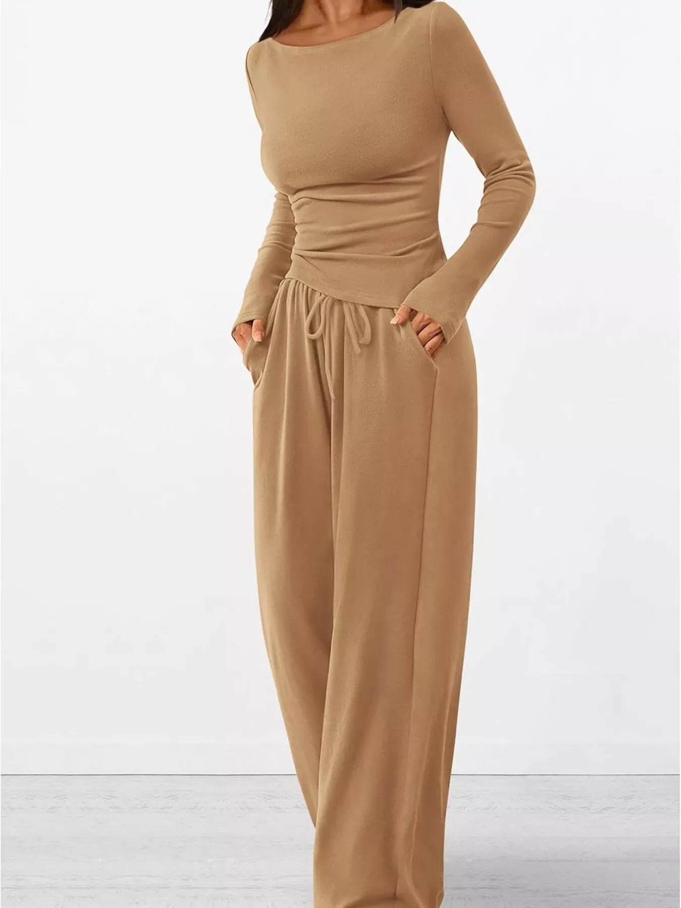 Long Sleeve Top and Wide Leg Pants Set 35ce50a9a150497daa376dd5944925a1-Max-Origin