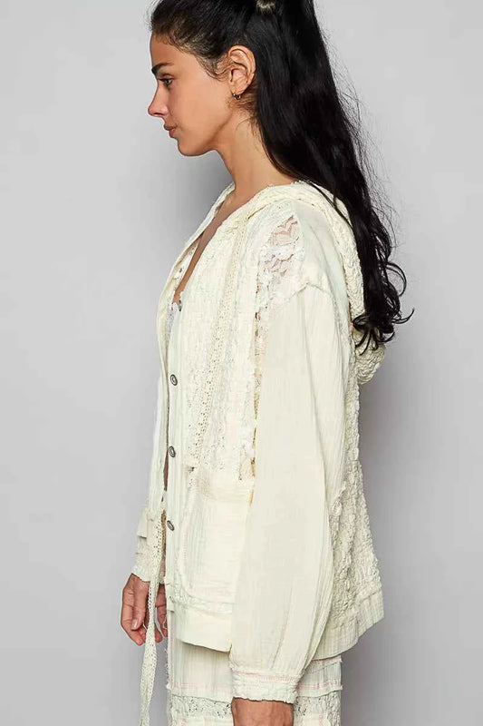 Exposed Seam Button Down Hooded Jacket with Lace Detail 35d2ed10-c241-46bc-b556-9eabf99f0c1c-Max-Origin