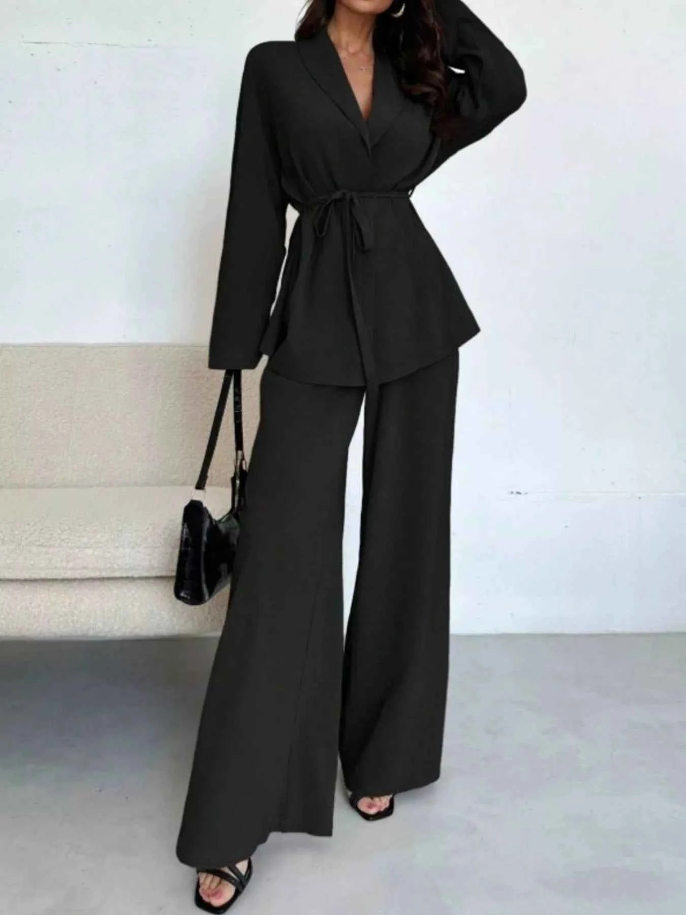 Front Tied Shirt and Wide-Leg Pants Set 35d9caf2-14bd-480f-b1b2-d02a7b5021ae-Max-Origin