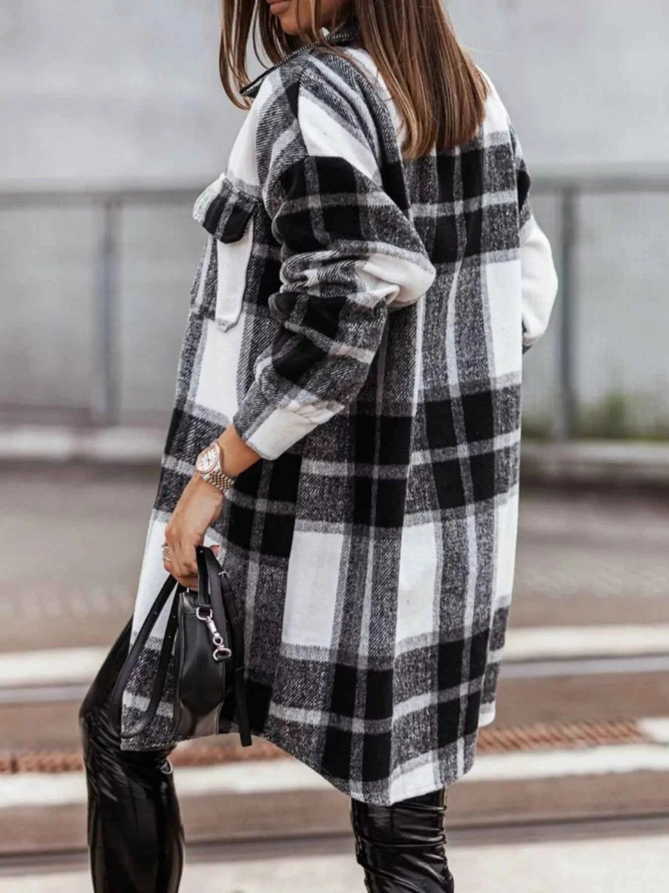 Button Down Collared Neck Plaid Flannel Shacket 35e30022-3edf-4f1d-b7f7-902d90ff6501-Max-Origin