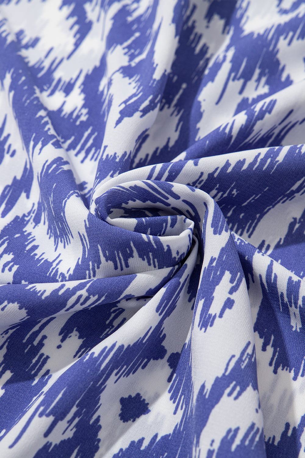 Sky Blue Geometric Print V Neck Casual Long Dress 35ee50eb4388df06