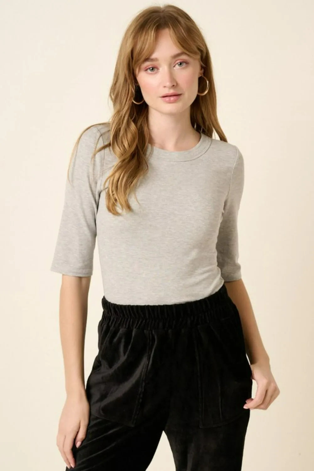 Mittoshop Round Neck Half Sleeve T-Shirt H.Grey 35f57f84-fd56-41c6-b3cf-7427915541c2-Max