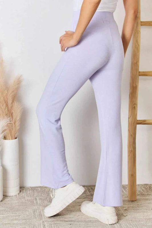 RISEN Full Size High Waist Ultra Soft Knit Flare Pants 35f5a314-f116-4b47-8f97-9fd550dd96ef-Max