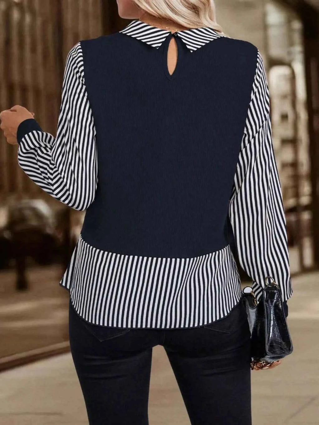 Striped Long Sleeve Blouse 35feeb2dbf04484a9c2c84fbef8229c9-Max-Origin