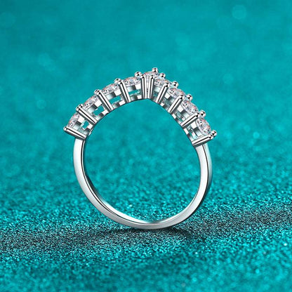 925 Sterling Silver Moissanite V Shape Ring