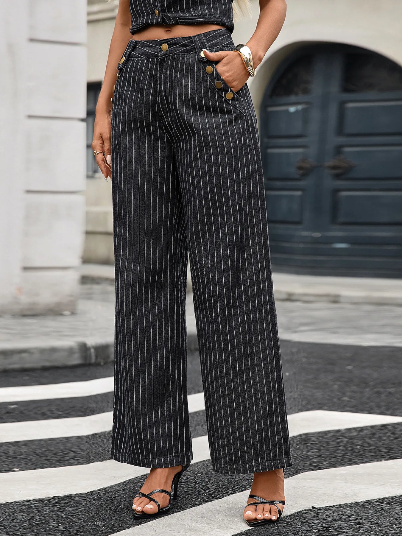 Striped Button Down Tank and Pants Denim Set 361e71879f1c4924b1a263092e586375-Max-Origin