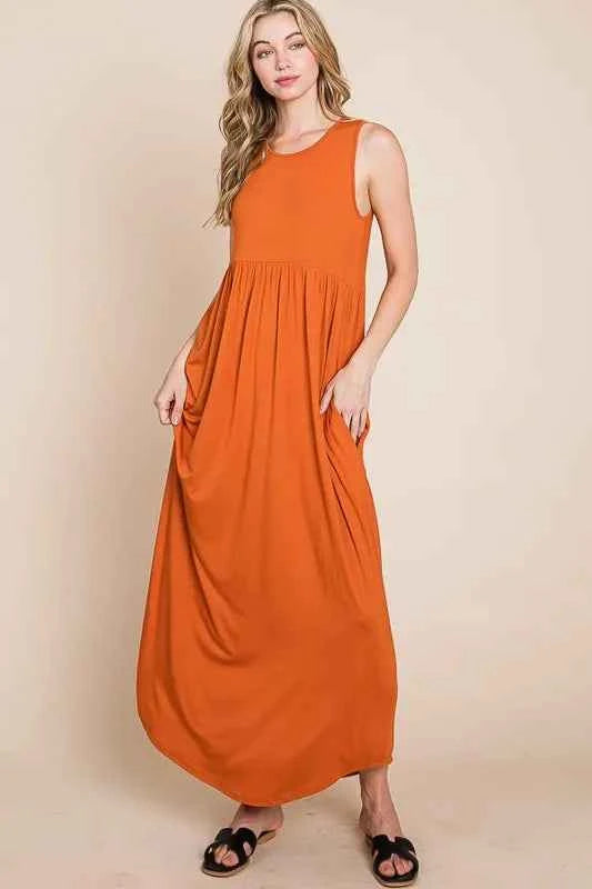 BOMBOM Sleeveless Maxi Dress with Pockets 362b6111f3014d63a616081562c47108-Max-Origin
