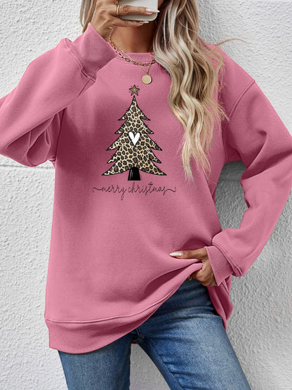 Christmas Tree Graphic Long Sleeve Sweatshirt