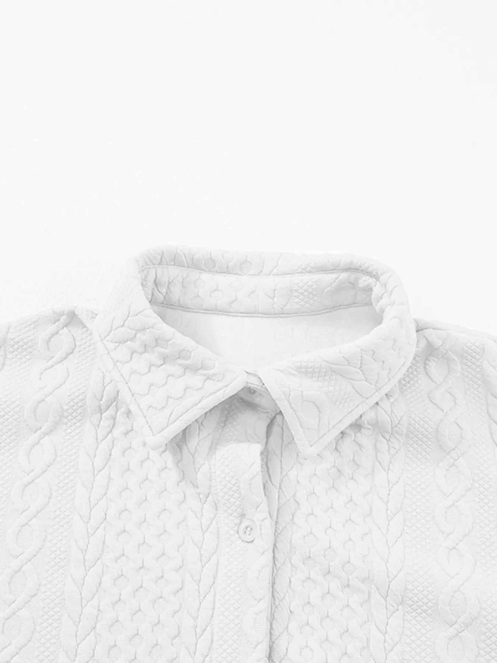 Cable Texture Puff Sleeve Loose Shacket 3639afdaadf14e56a79132ad5ac5a30c-Max-Origin