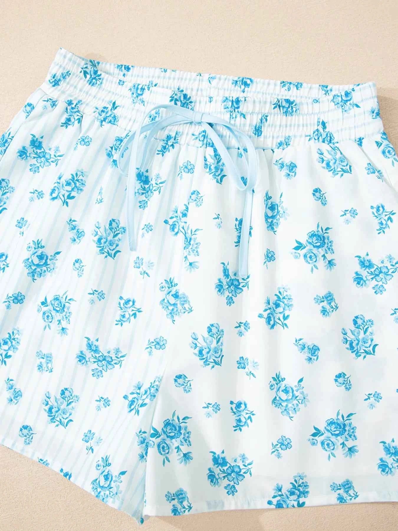 Floral Print Contrast Patched Pocket Shirt and Shorts Set 363cbc5de2e34afc8e8f7a69ebf288fc-Max-Origin