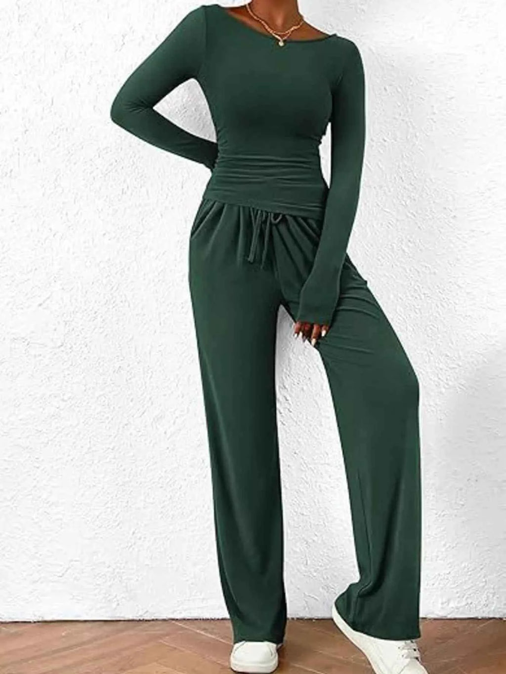 Long Sleeve Top and Wide Leg Pants Set 36464e5b32b94ce789e19147443e9382-Max-Origin