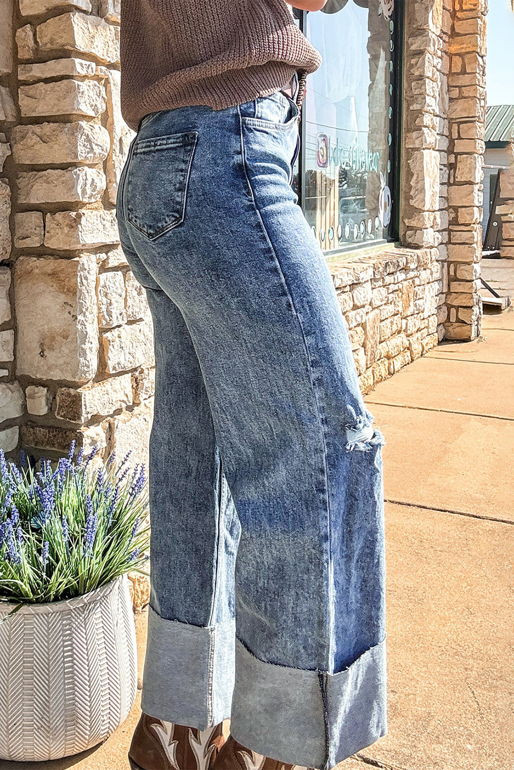 Ashleigh Blue Mineral Wash Distressed Wide Leg Jeans 3646b546b19f4a24