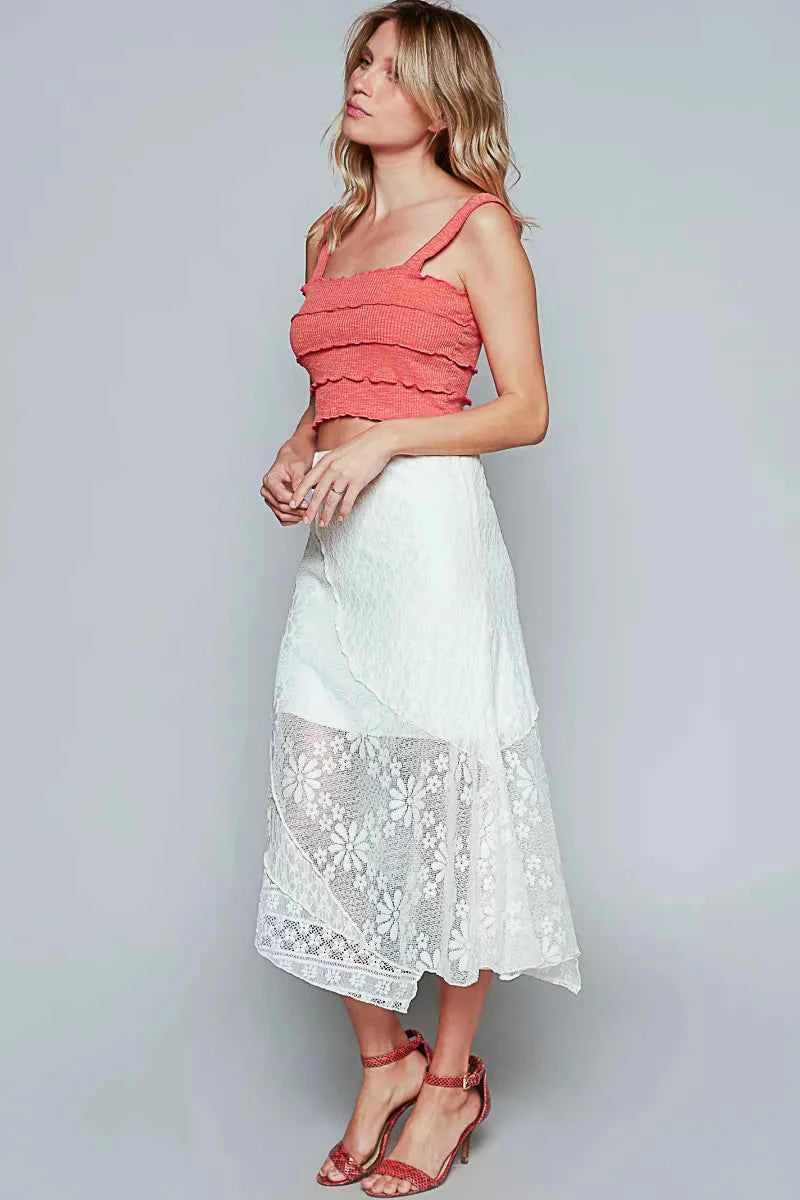 POL Ruffled Floral Lace Skirt with Unbalanced Hem 364852be-2542-4d66-a19b-26e9885a2864-Max-Origin
