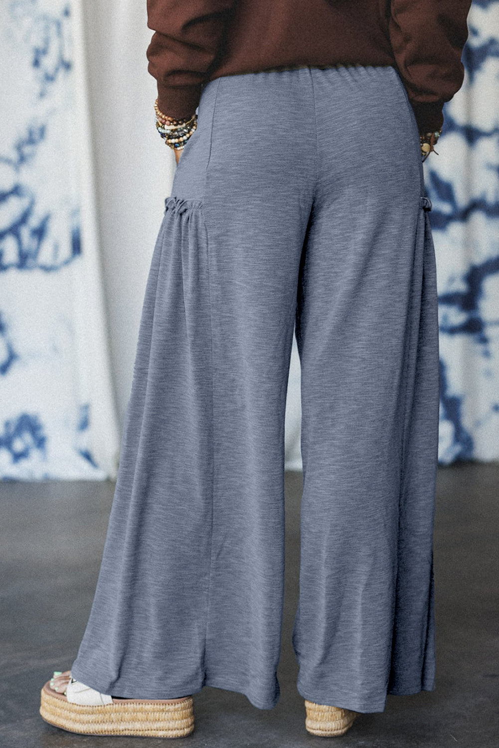 High-rise Frill Detail Wide Leg Loose Pants 3653eace248d3cbe