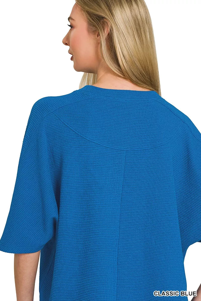 Zenana Double Knit Short Sleeve Top 3660cca4d74042aebf878a169d016fdf-Max-Origin