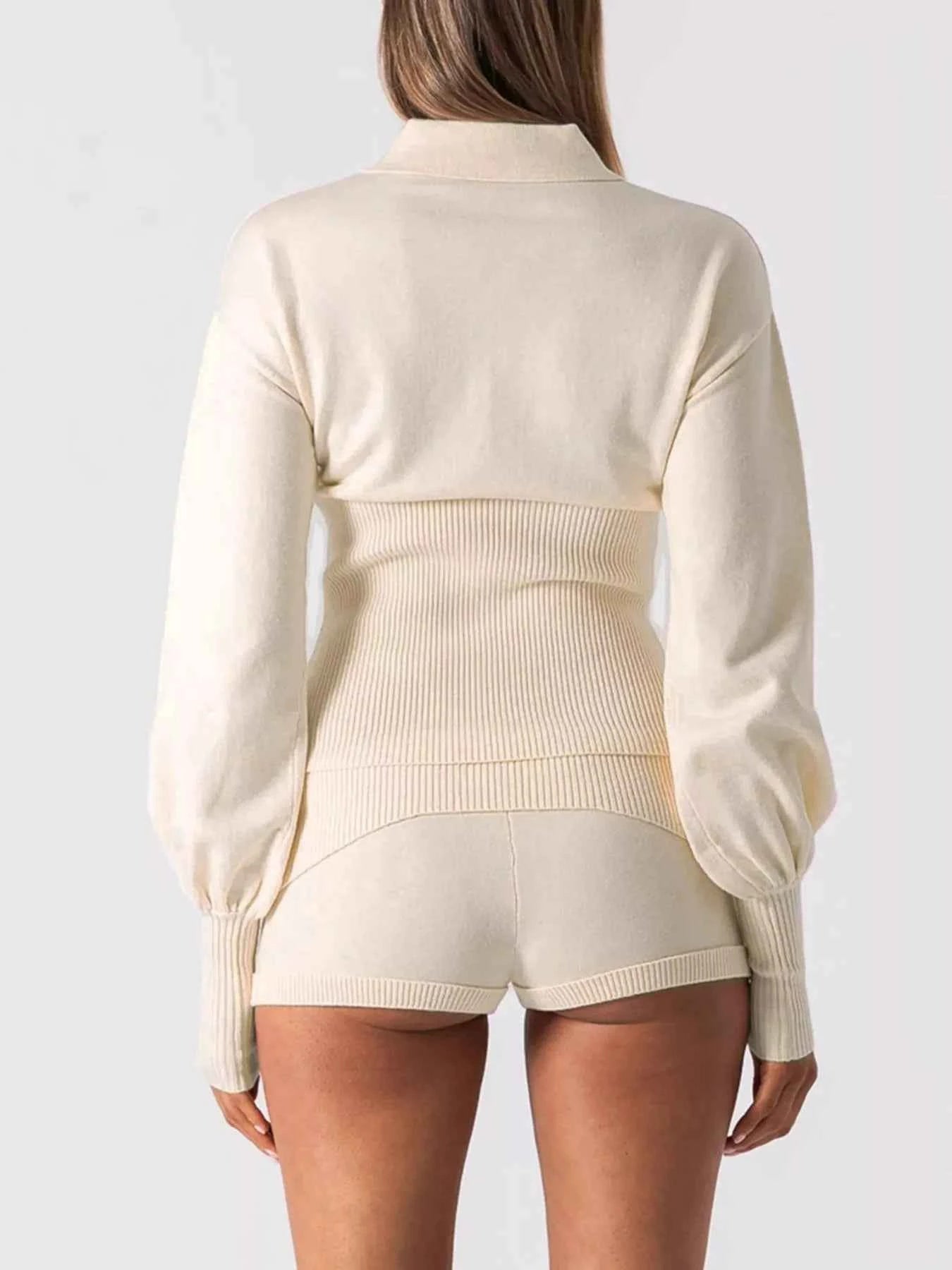 Ribbed Knit Button-Down Cardigan and Shorts Sweater Set 3660d4fd-56a7-42cb-9ee1-1d5bedadb0ee-Max-Origin