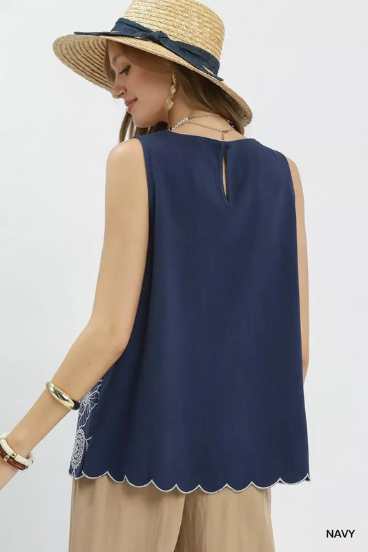 Floral Embroidered Sleeveless Top 3672514e-b23d-463a-a42a-f5f79c81679d-Max-Origin