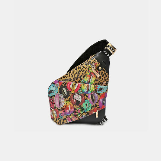 Vegan Leather Leopard & Lip Pattern Crossbody Bag All Emotion One Size 367644d4-a55e-4975-803f-0a679355ff61-Max