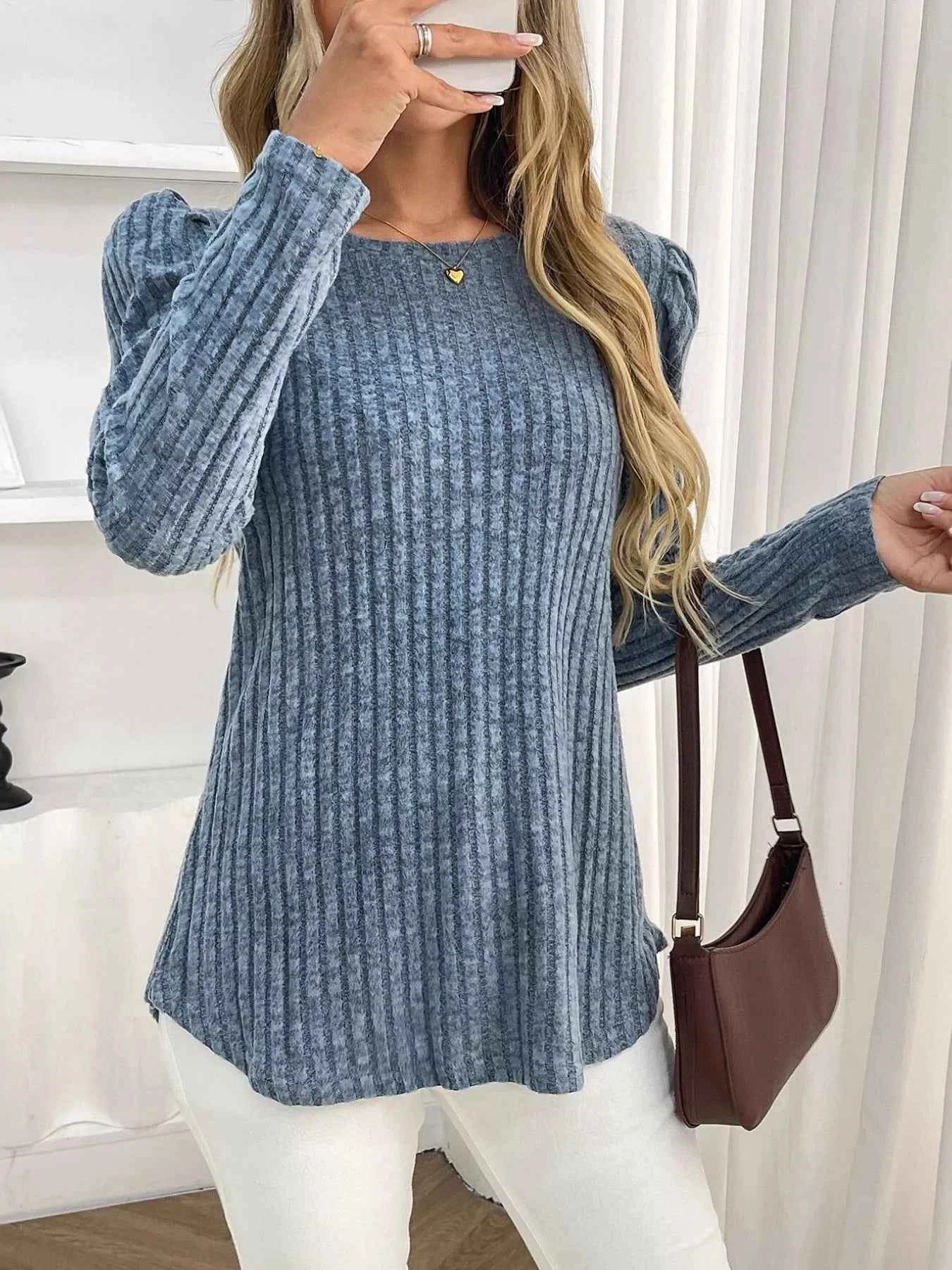 Round Neck Puff Sleeve T-Shirt 36784172-7567-4341-98c1-a5141c0e0cc7-Max-Origin