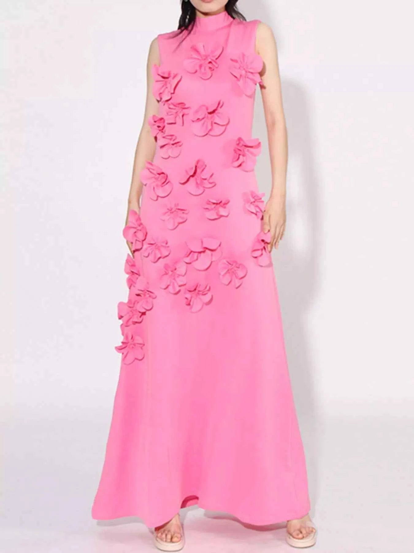 Floral Applique Mock Neck Sleeveless Maxi Dress 36882f04-221a-41d9-ad7e-9e4b1548c534-Max-Origin