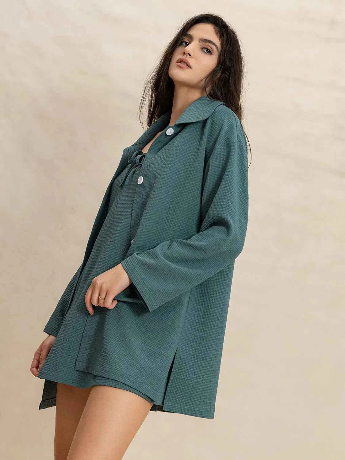 Tie Shoulder Mini Dress and Long Sleeve Top Set 368e5220-3981-4216-9b04-ebb6ecbb700d-Max-Origin