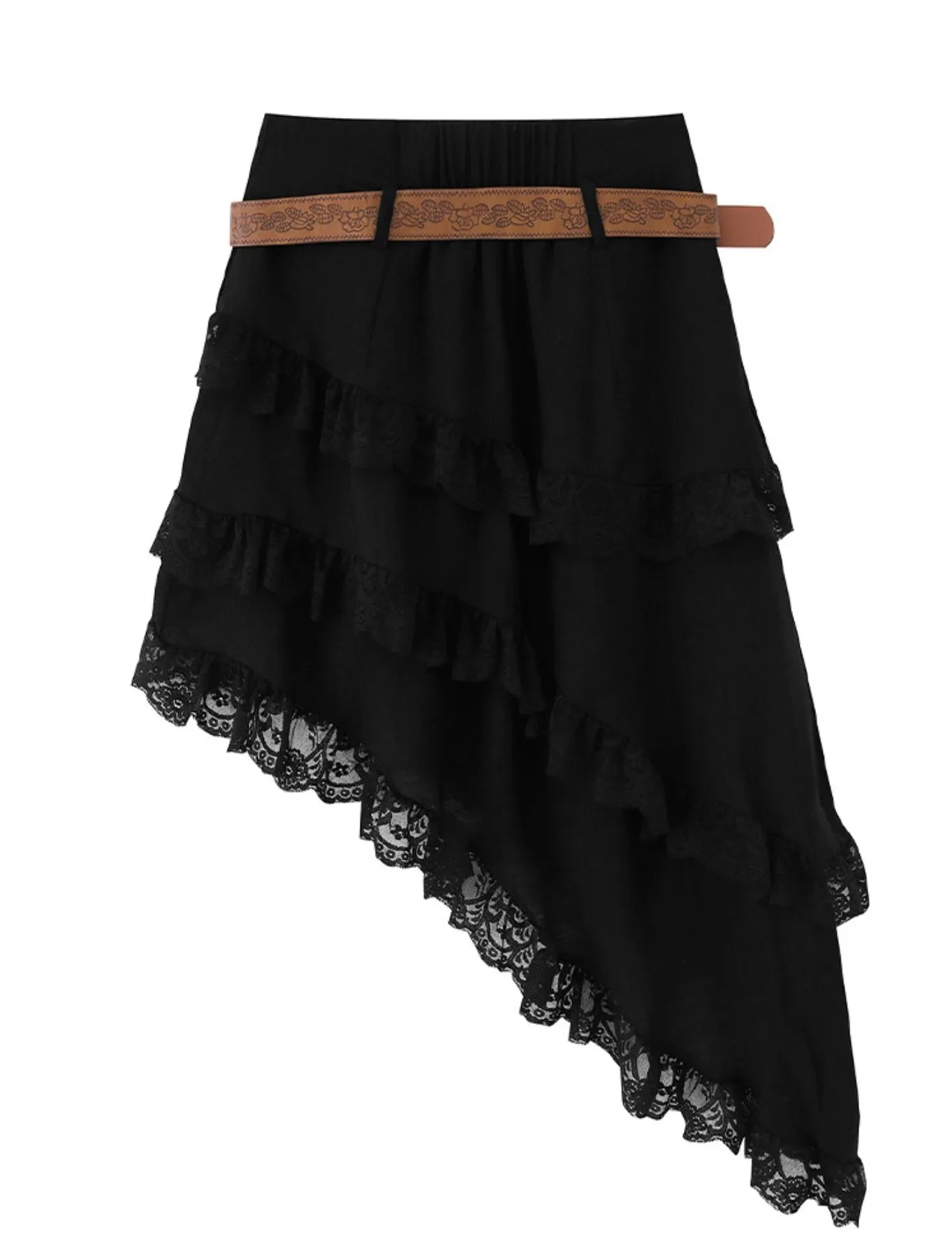 Asymmetrical Lace Ruffle Skirt 369cdc43-2e93-485a-b918-6bc854ea99db-Max-Origin