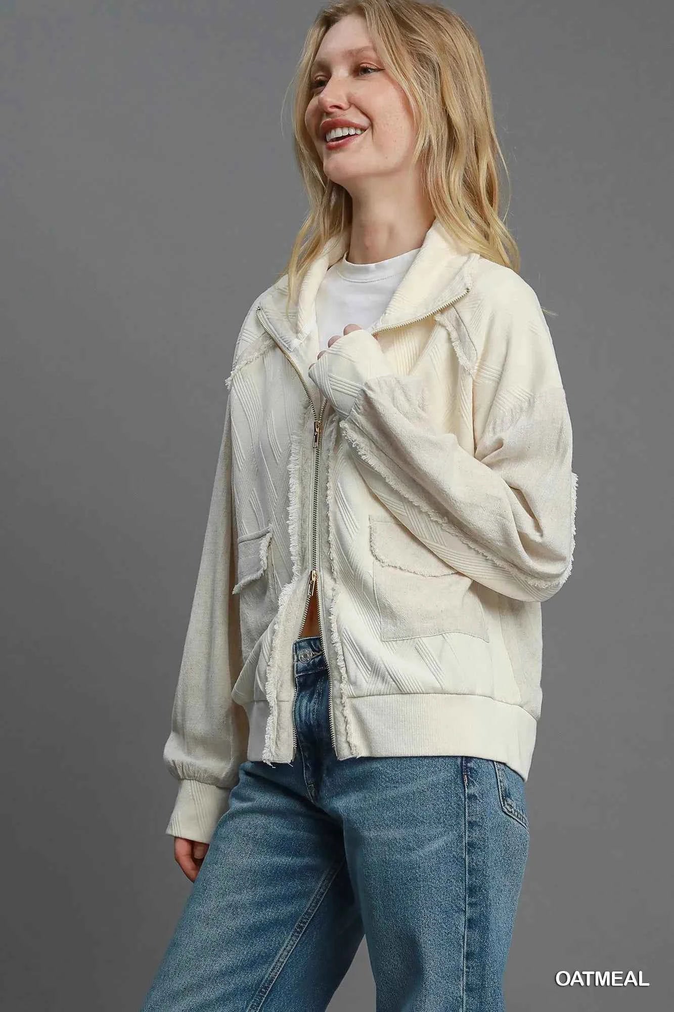 Umgee Two-Way Jacquard Zip-Up Jacket 36a34b69-0d4c-4b8f-b185-f4e80004e223-Max-Origin