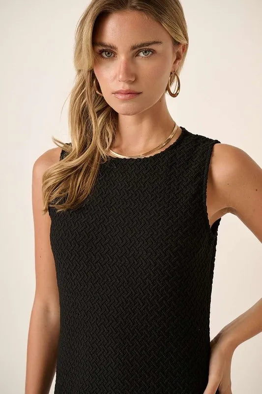 Mittoshop Side Slit Round Neck Sleeveless Dress 36a682c4-3968-4412-a605-4da7800e57c8-Max