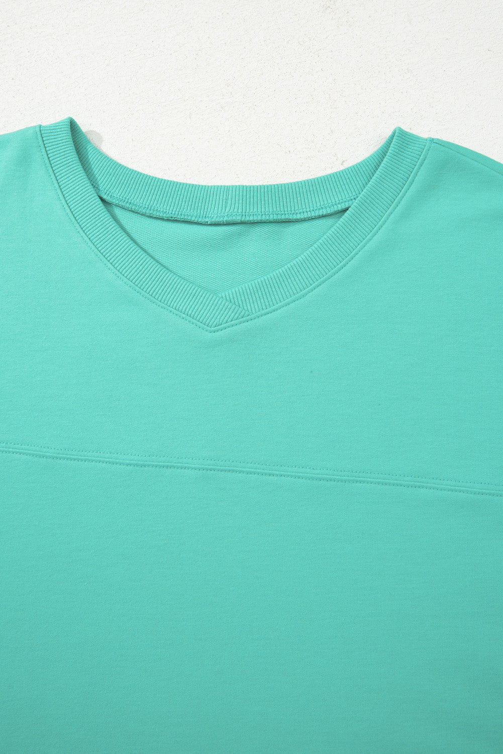 Sea Green Solid Color Plus Size Pullover and Loose Shorts Set 36b0512a7ec76407