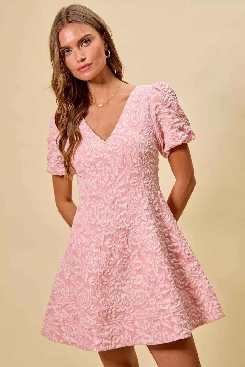 SO ME Floral Jacquard Fit And Flare Daily Mini Dress 36bdaa4f76bf46cdb1375cdd4e2c092e-Max-Origin
