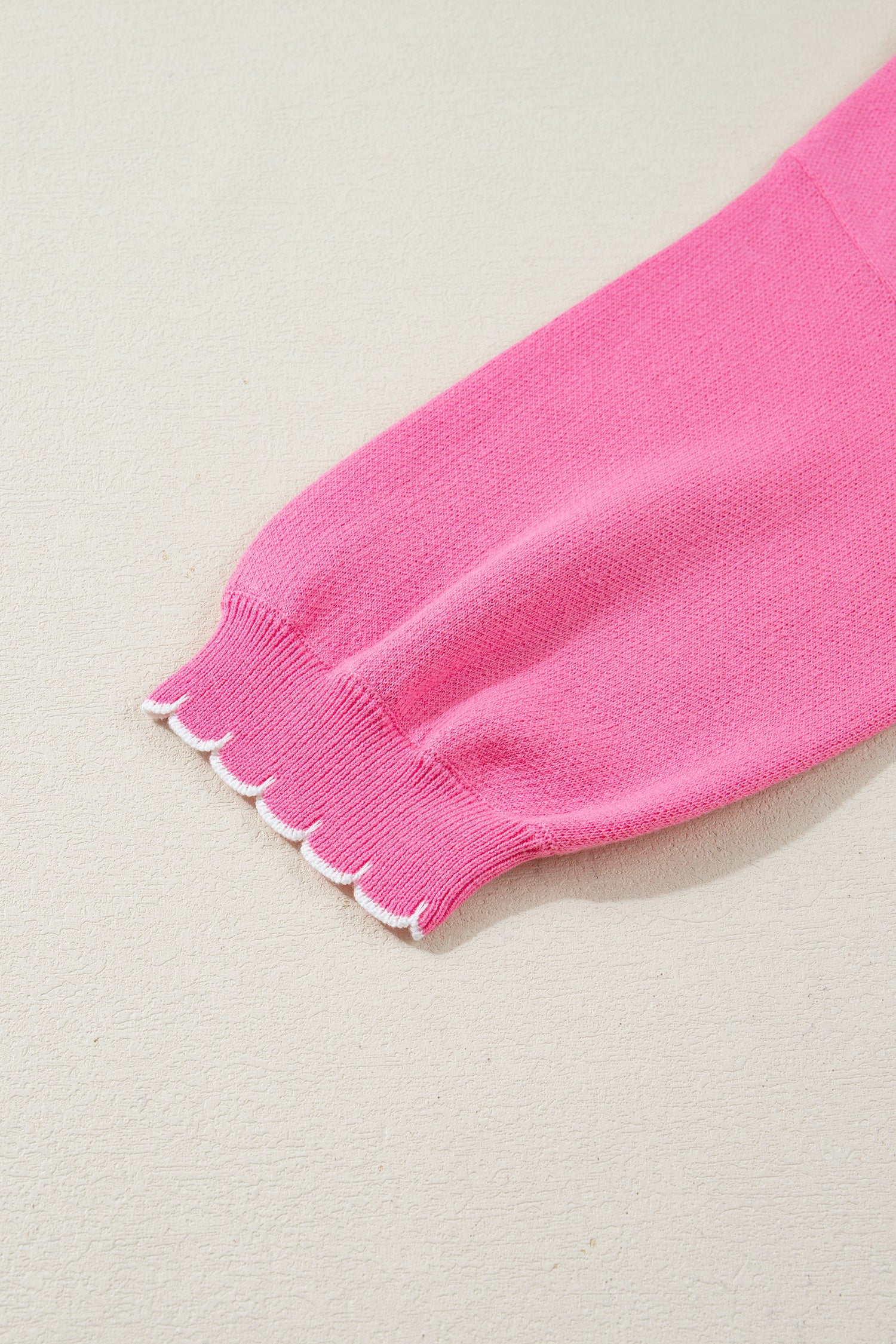 Sachet Pink Big Ribbon Bow Print Contrast Stitch Trim Drop Shoulder Sweater 36d177f89bc585cd