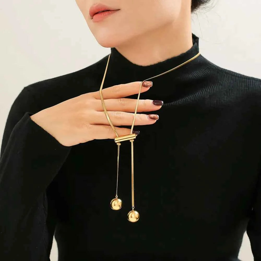 18K Gold-Plated Titanium Steel Hollow Bead Necklace 36d2e21e-64e9-4ebf-95a6-f3e6809e505a-Max