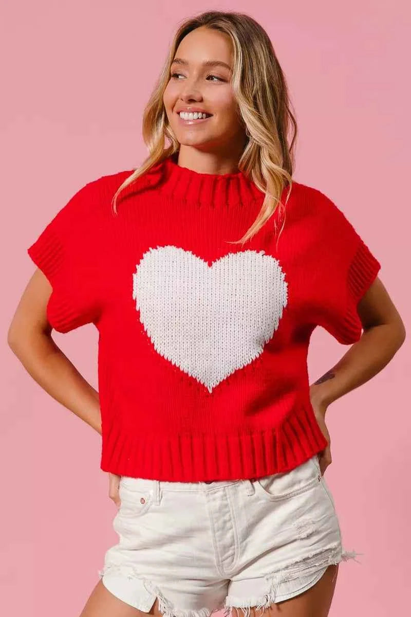 BiBi Rib Banded Heart Pattern Valentines Sweater 36de33f72c2b4adeaa4fa5d9a295b3ba-Max-Origin