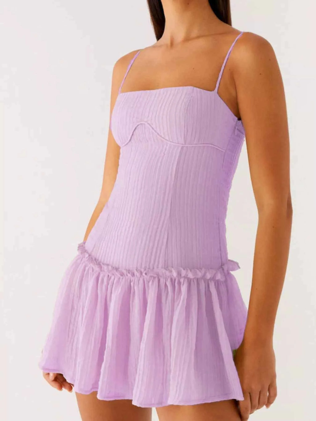 Ruffle Hem Cami Mini Dress Purple 36f027fb-e49d-411d-a4dc-22f954601851-Max-Origin