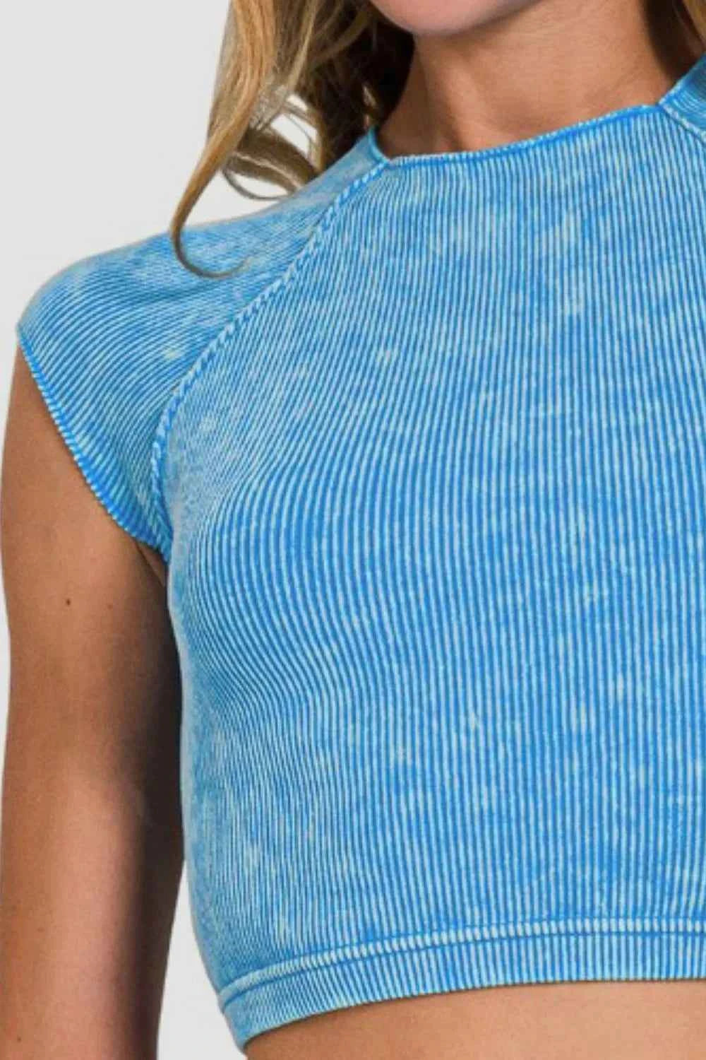 Zenana Ribbed Round Neck Cropped Top 36f28f0b-4df9-4cf9-9594-d1be544935d8-Max