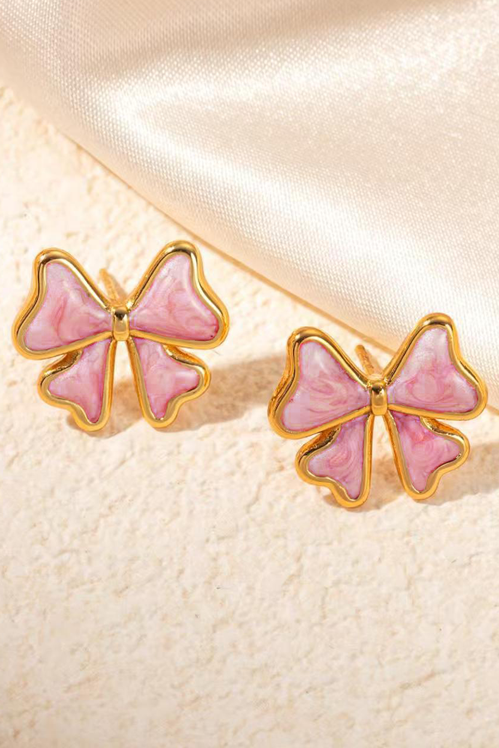 Light Pink Cute Bowknot Stud Earrings Light Pink ONE SIZE Alloy 36f64cbd8e4a0a29