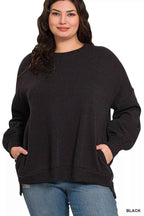 Zenana Full Size Fleece Hi-low Boyfriend Sweatshirts with Pockets Plus Size 36f674d7-0fb2-4f57-9ebc-76620e99c6c0-Max-Origin