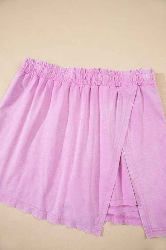Mineral Wash Tank Top and Lined Split Skirt Set 36f86cd4-ad80-4b15-a096-baa8d3a88d8f